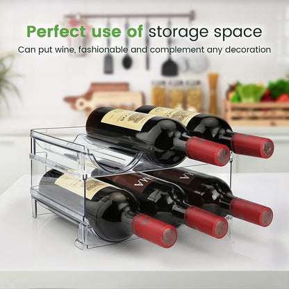 Cabinet Water Bottle Storage Organizer - 2 Pack Stackable Rack