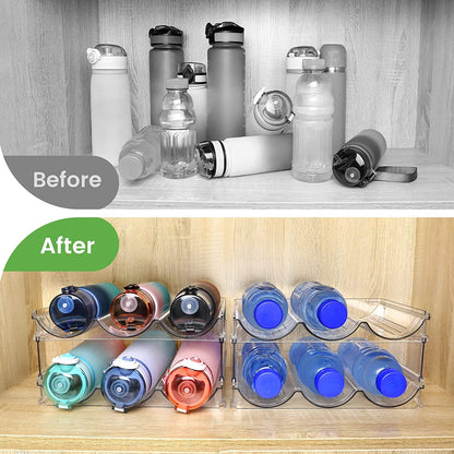 Cabinet Water Bottle Storage Organizer - 2 Pack Stackable Rack