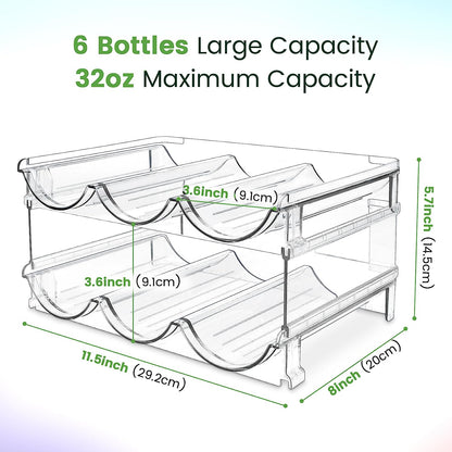 Cabinet Water Bottle Storage Organizer - 2 Pack Stackable Rack